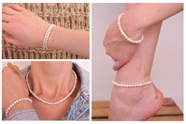 Perlen Armband mit vergoldeten Verschluss