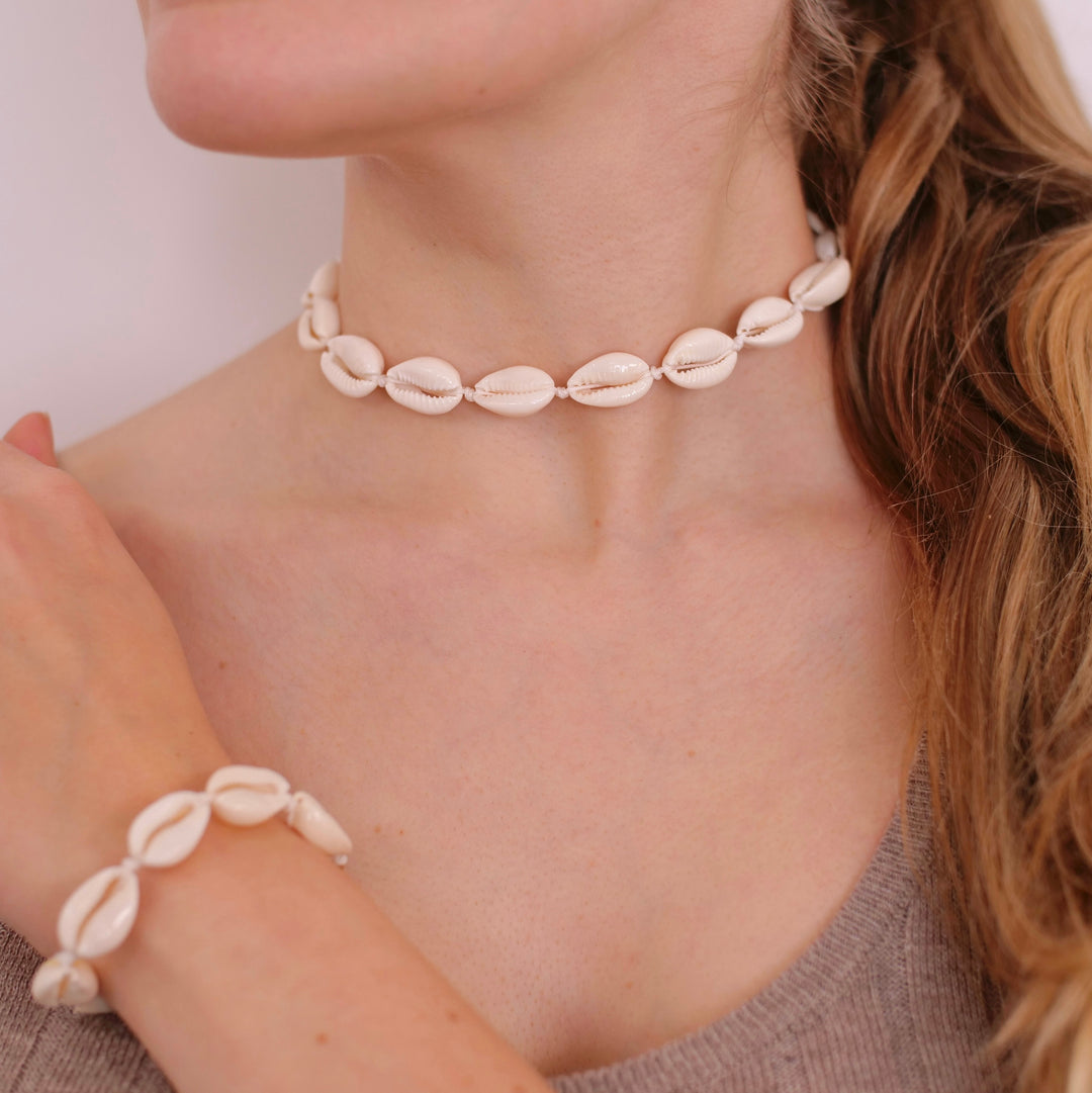 Muschel Halskette Choker mit Verschluss