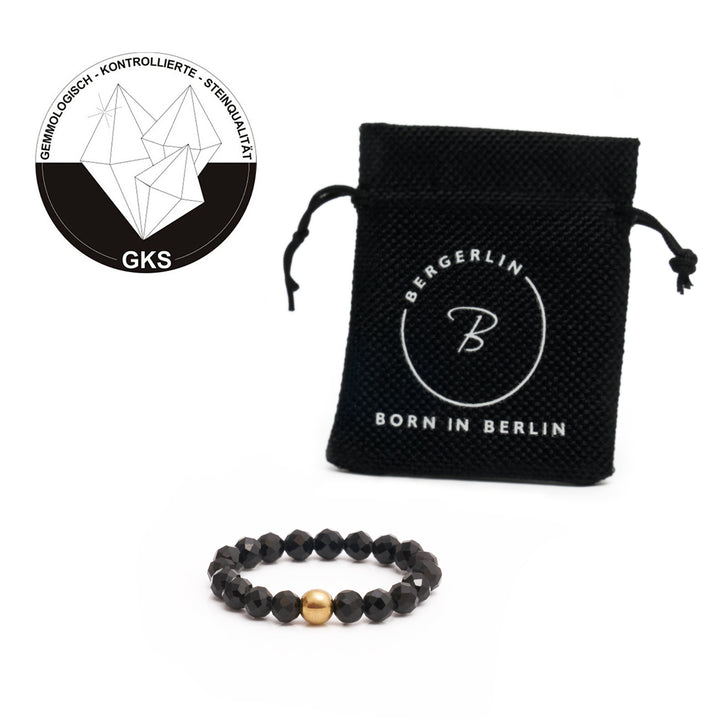 Turmalin Ring mit vergoldeter Perle