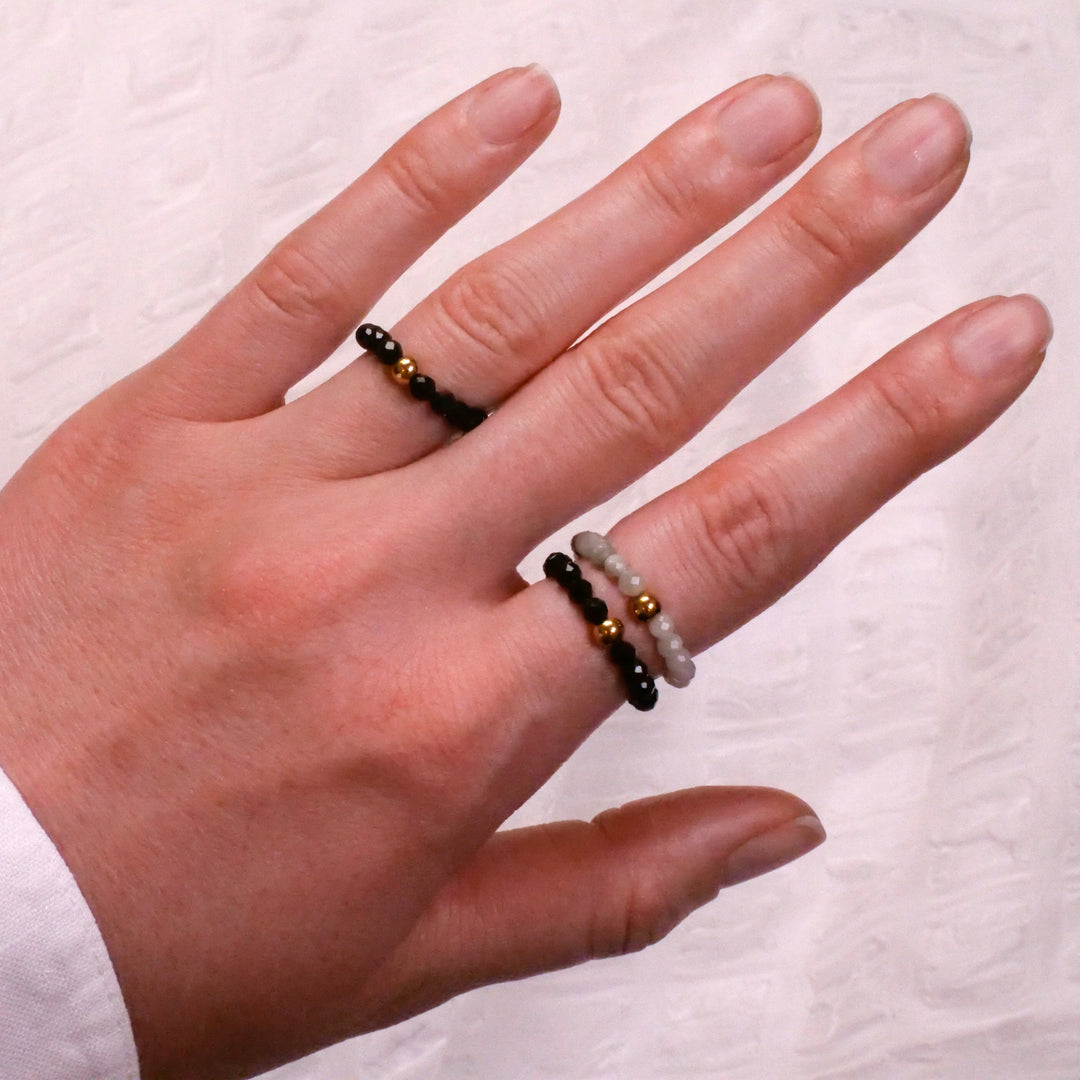 Turmalin Ring mit vergoldeter Perle