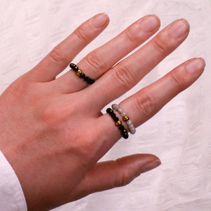 Turmalin Ring mit vergoldeter Perle