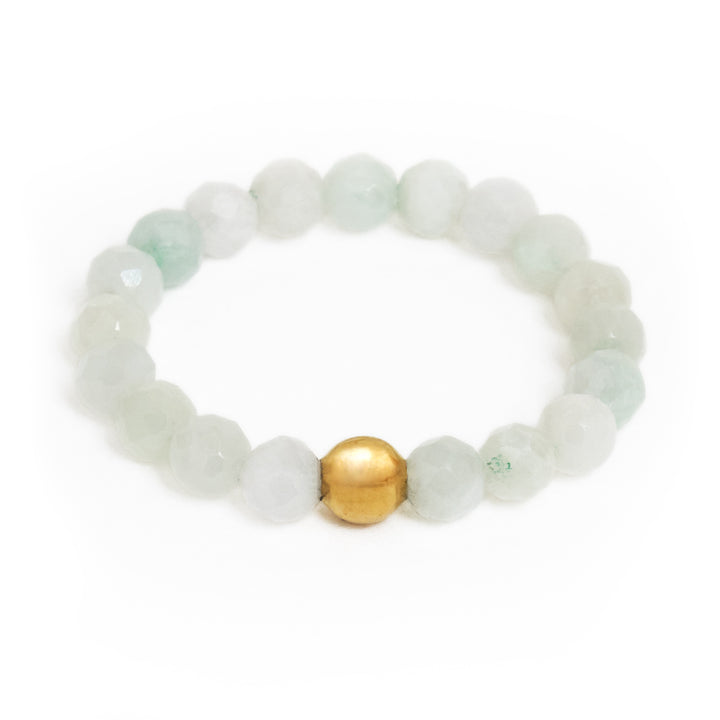 Jade Ring mit vergoldeter Perle