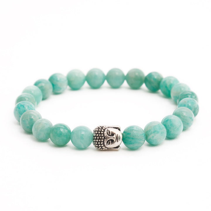 Amazonit Naturstein Buddha Perlen Armband