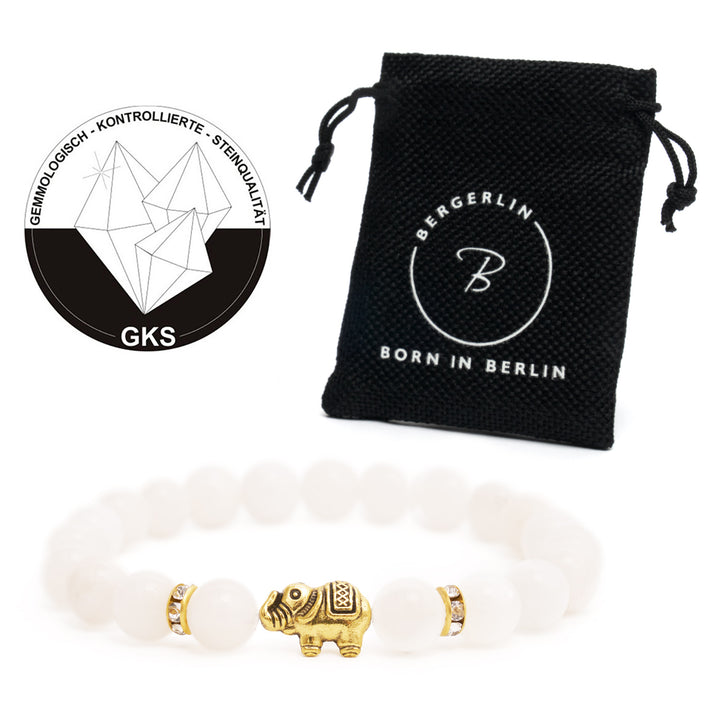Mondstein (Labradorit) Naturstein Elefanten Perlen Armband