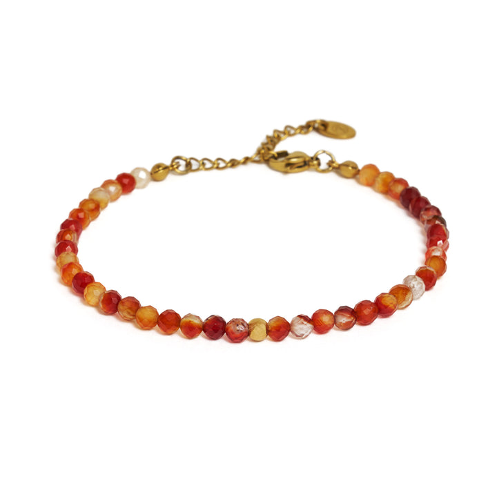 Karneol Naturstein Armband mit vergoldetem Verschluss