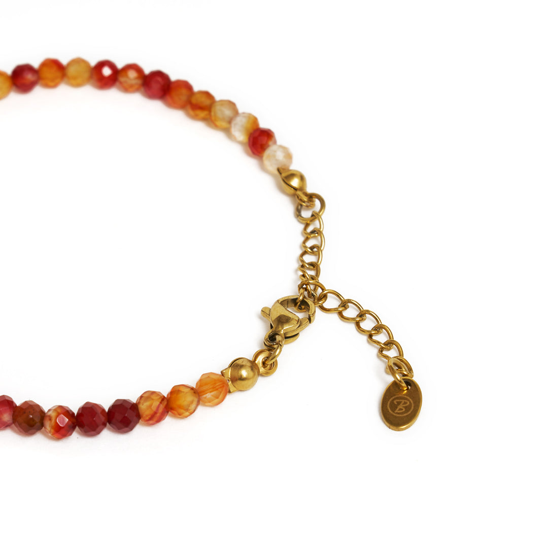 Karneol Naturstein Armband mit vergoldetem Verschluss