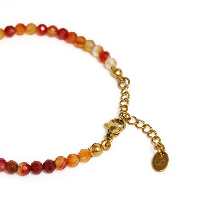 Karneol Naturstein Armband mit vergoldetem Verschluss