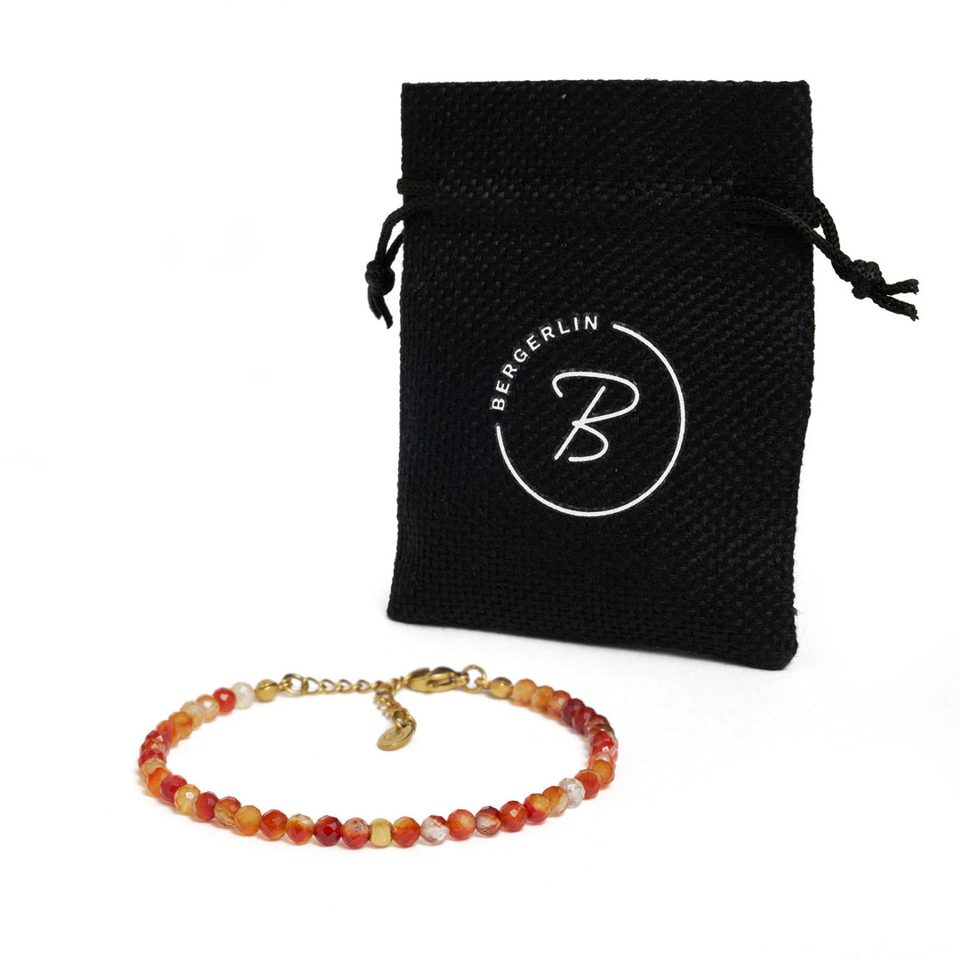 Karneol Naturstein Armband mit vergoldetem Verschluss
