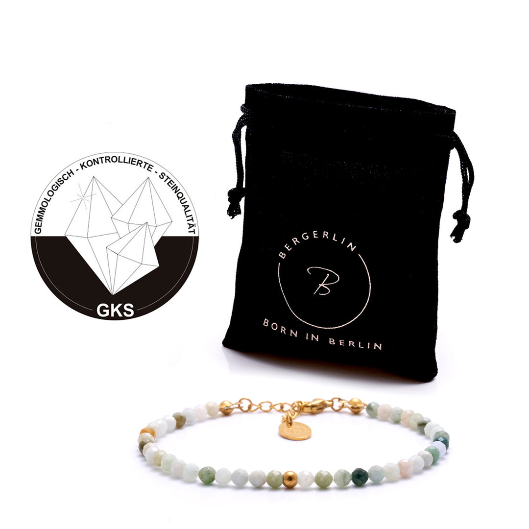 Jade Naturstein Perlen Armband mit Verschluss
