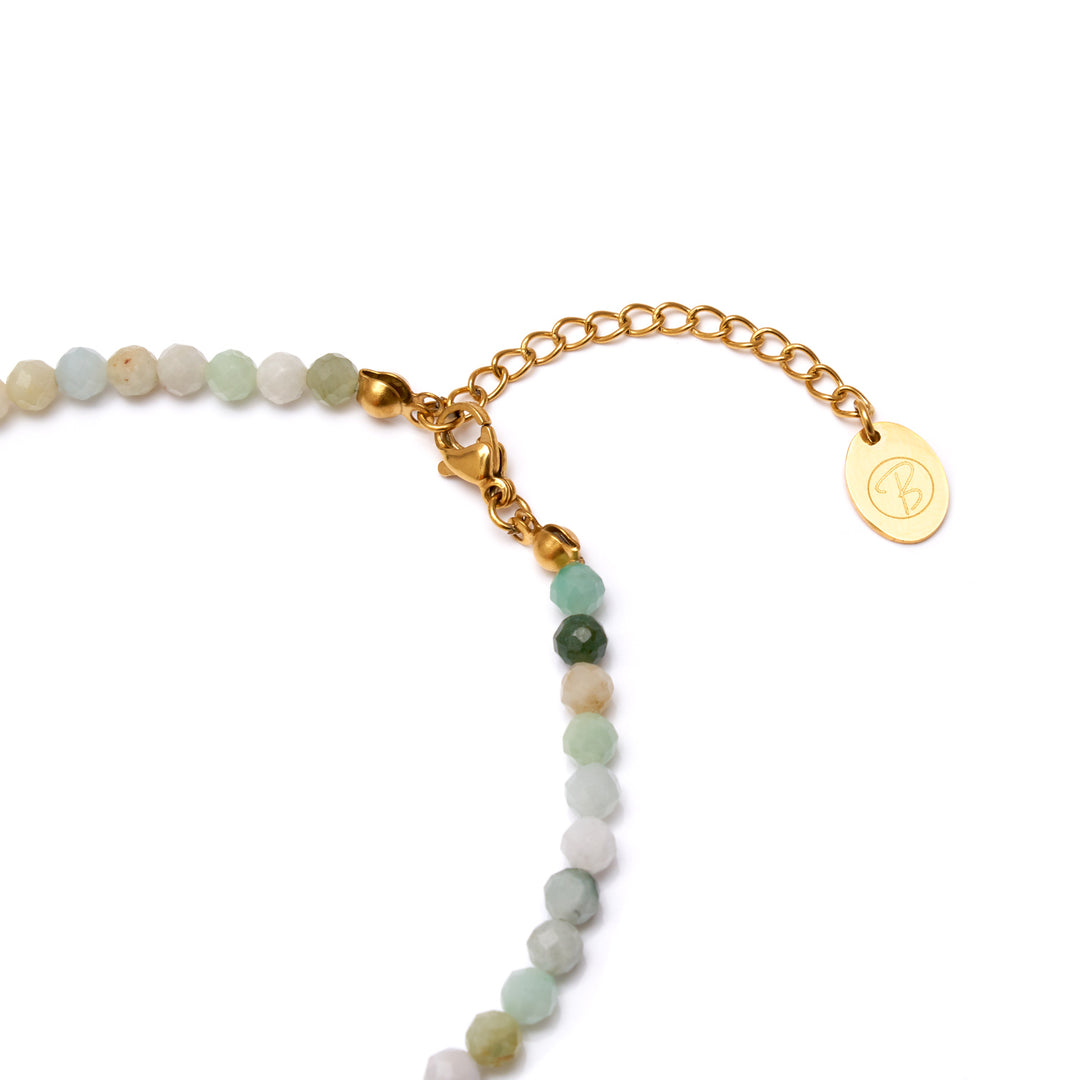 Jade Naturstein Perlen Armband mit Verschluss