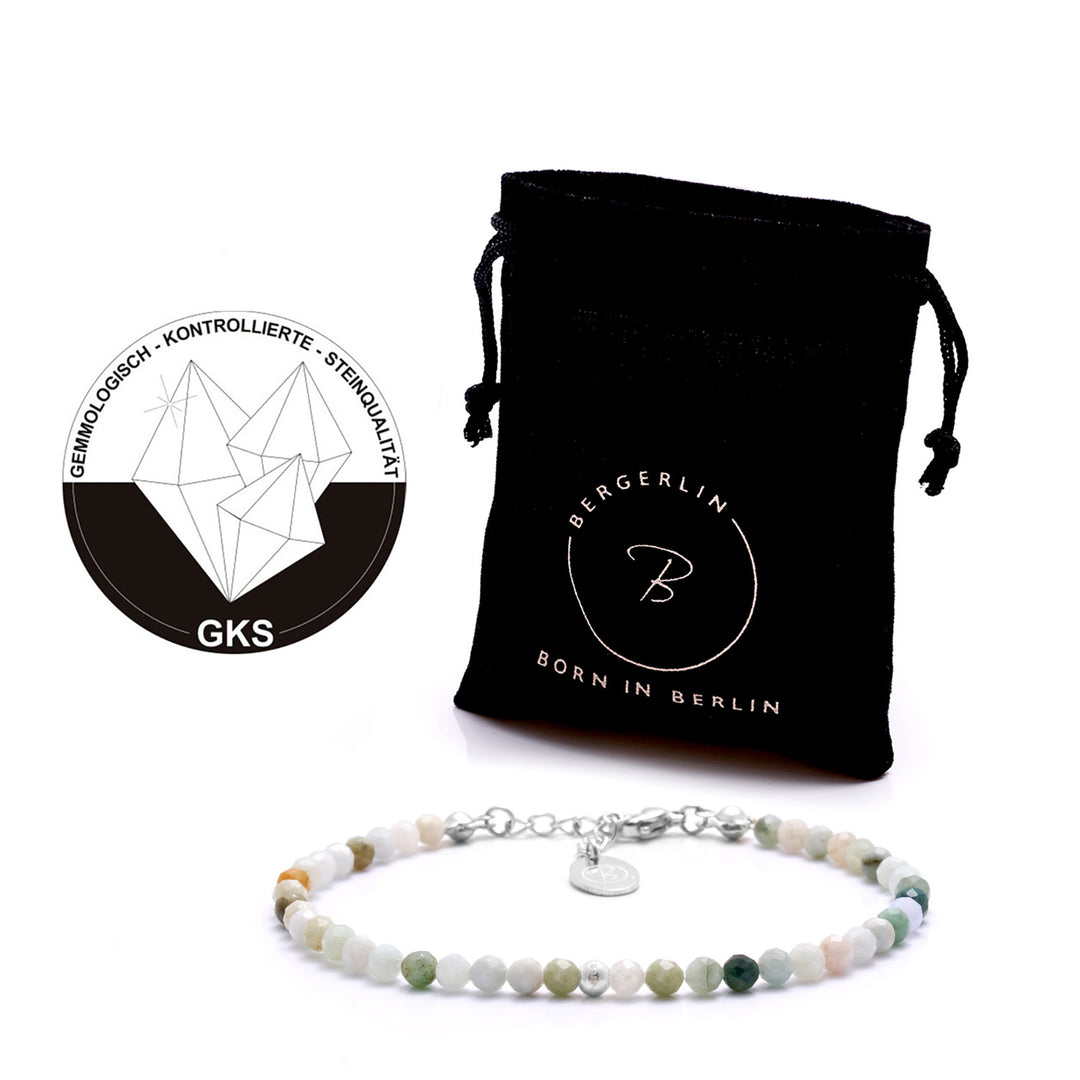 Jade Naturstein Perlen Armband mit Verschluss