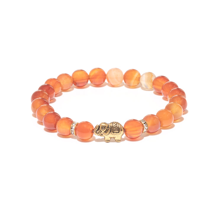Karneol Naturstein Elefanten Perlen Armband
