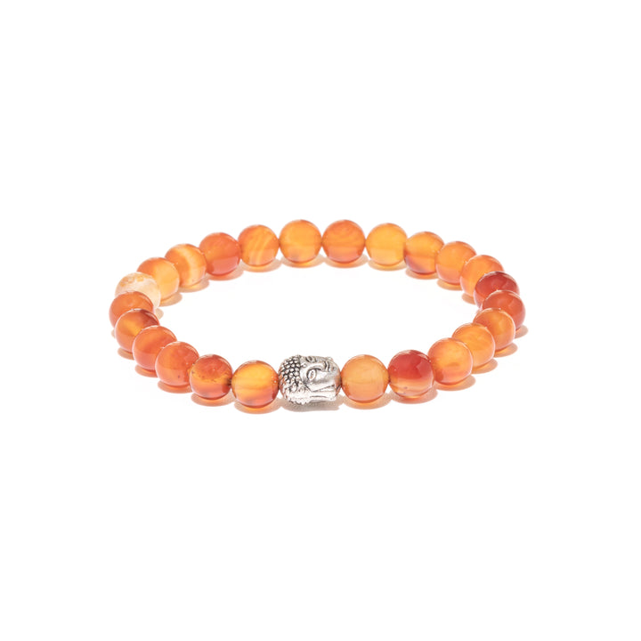 Karneol Naturstein Buddha Perlen Armband
