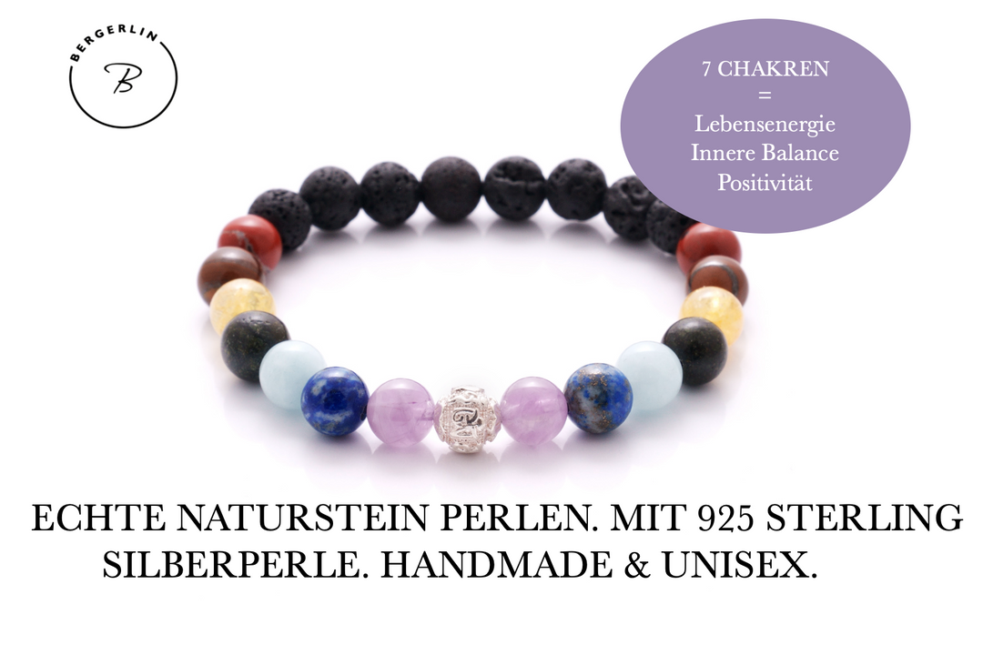 7 Chakren Naturstein Perlen Armband