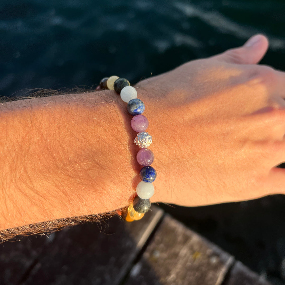 7 Chakren Naturstein Perlen Armband