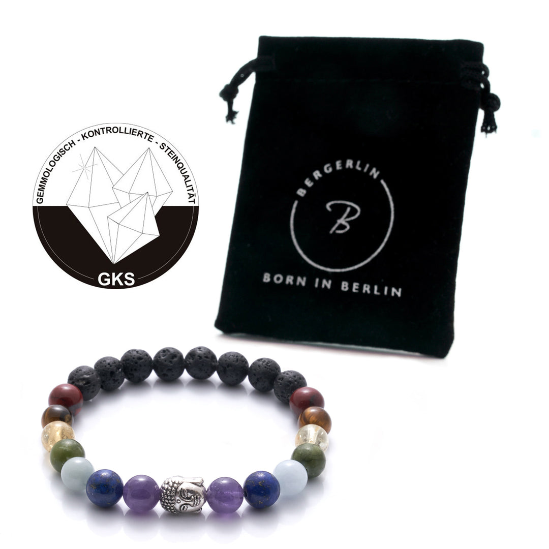 7 Chakren Naturstein Perlen Armband