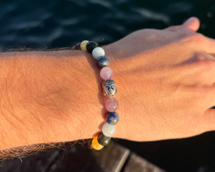 7 Chakren Naturstein Perlen Armband