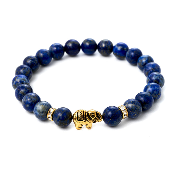 Lapislazuli Naturstein Elefanten Perlen Armband