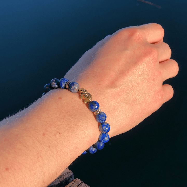 Lapislazuli Naturstein Elefanten Perlen Armband