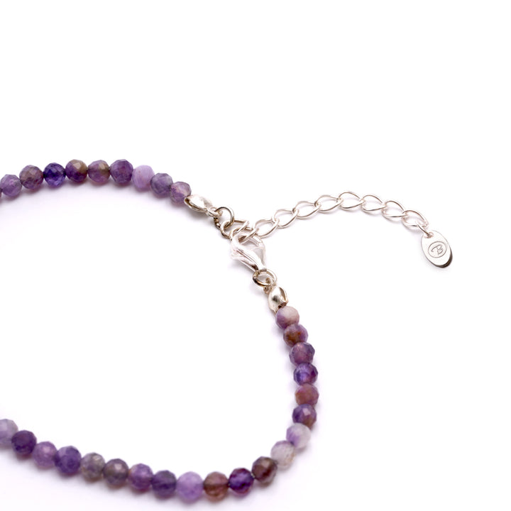 Amethyst Naturstein Perlen Armband mit Verschluss