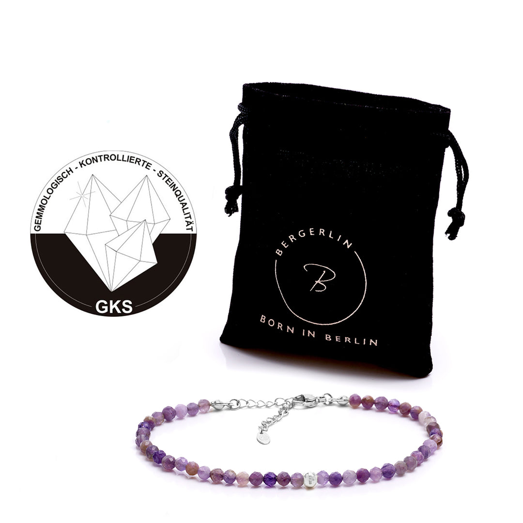 Amethyst Naturstein Perlen Armband mit Verschluss