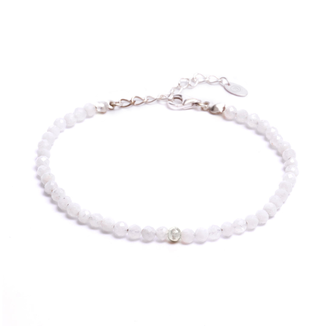 Mondstein (Labradorit) Naturstein Perlen Armband mit Verschluss