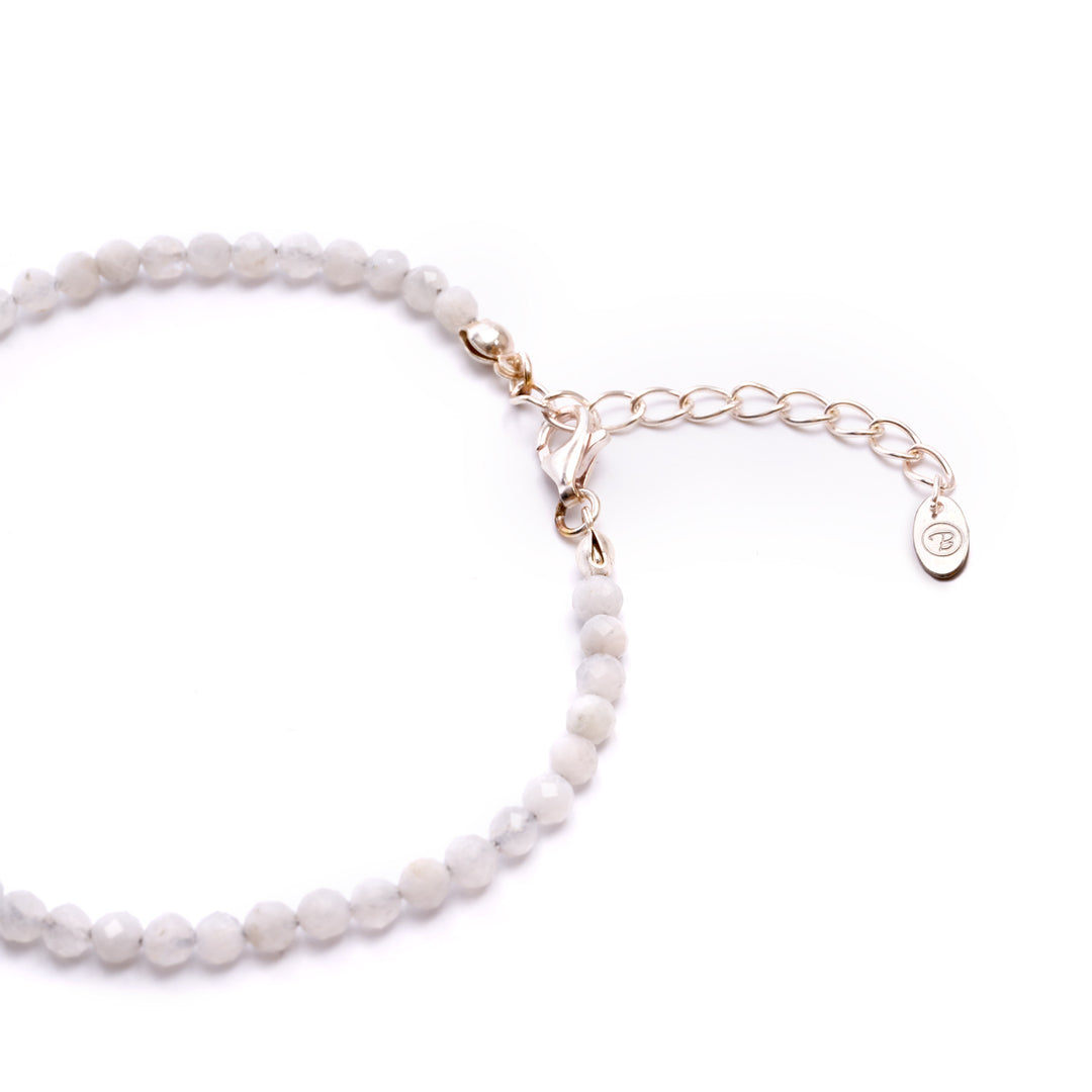 Mondstein (Labradorit) Naturstein Perlen Armband mit Verschluss