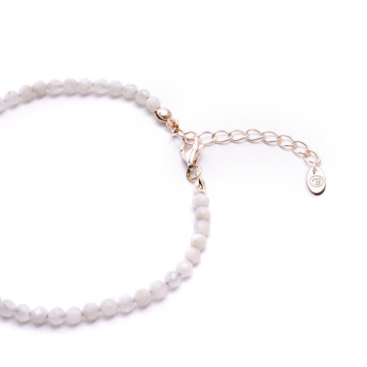 Mondstein (Labradorit) Naturstein Perlen Armband mit Verschluss
