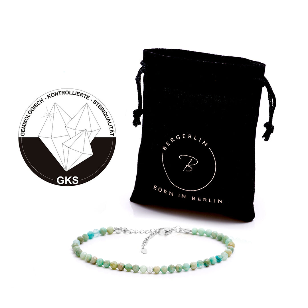 Amazonit Naturstein Perlen Armband mit Verschluss
