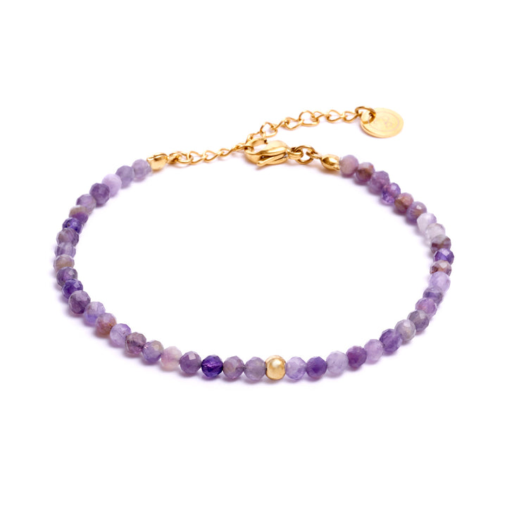 Amethyst Naturstein Perlen Armband mit Verschluss