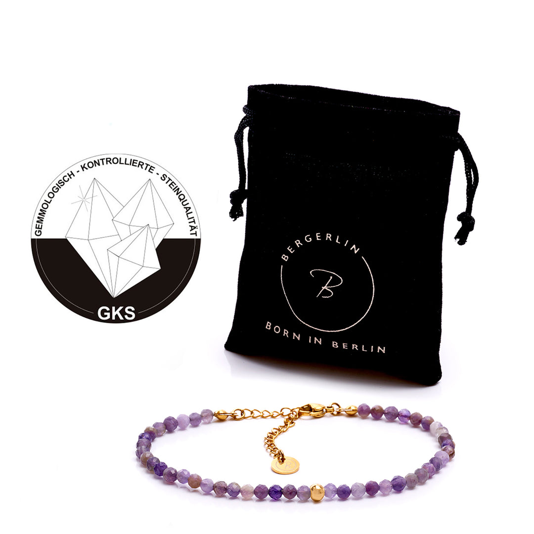 Amethyst Naturstein Perlen Armband mit Verschluss