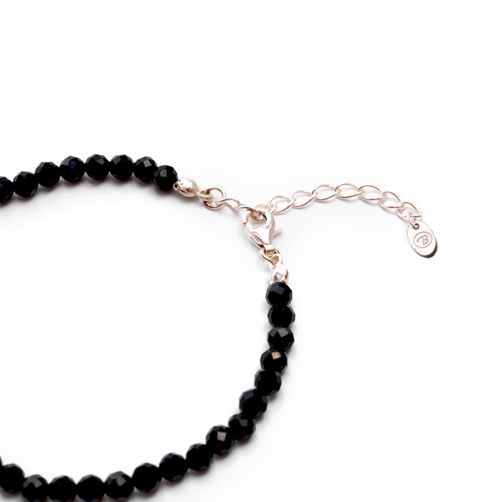 Onyx Naturstein Perlen Armband mit Verschluss (Achat farblich beh.)