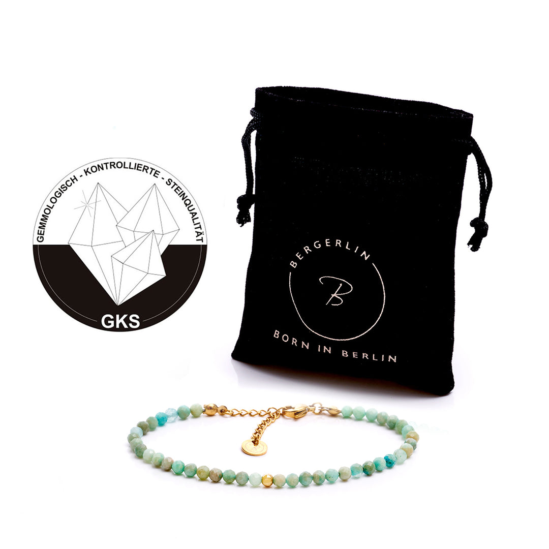 Amazonit Naturstein Perlen Armband mit Verschluss