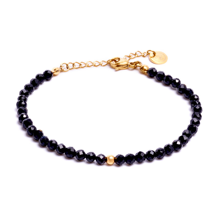 Onyx Naturstein Perlen Armband mit Verschluss (Achat farblich beh.)