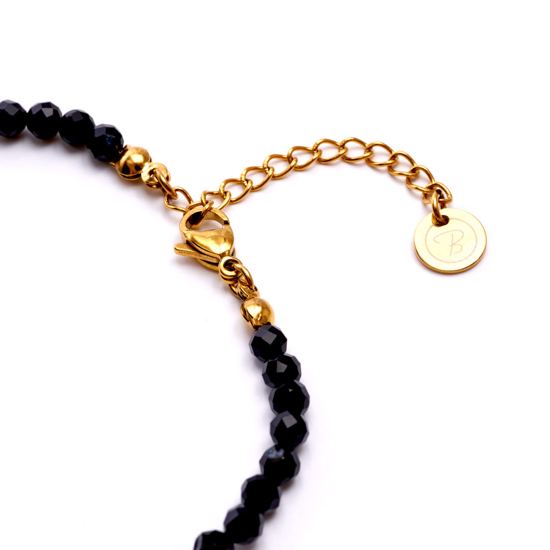 Onyx Naturstein Perlen Armband mit Verschluss (Achat farblich beh.)