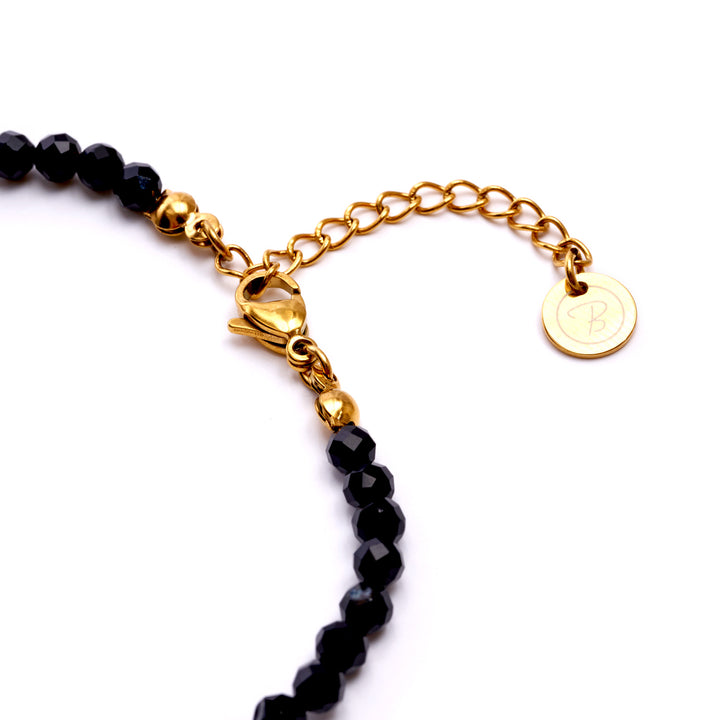 Onyx Naturstein Perlen Armband mit Verschluss (Achat farblich beh.)