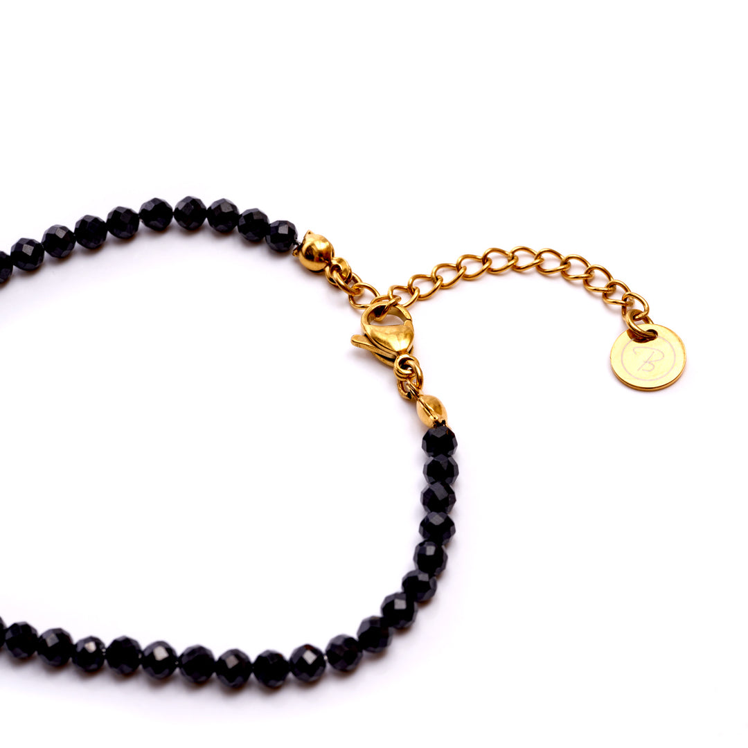 Tourmaline Natural Stone Pearl Bracelet with Clasp