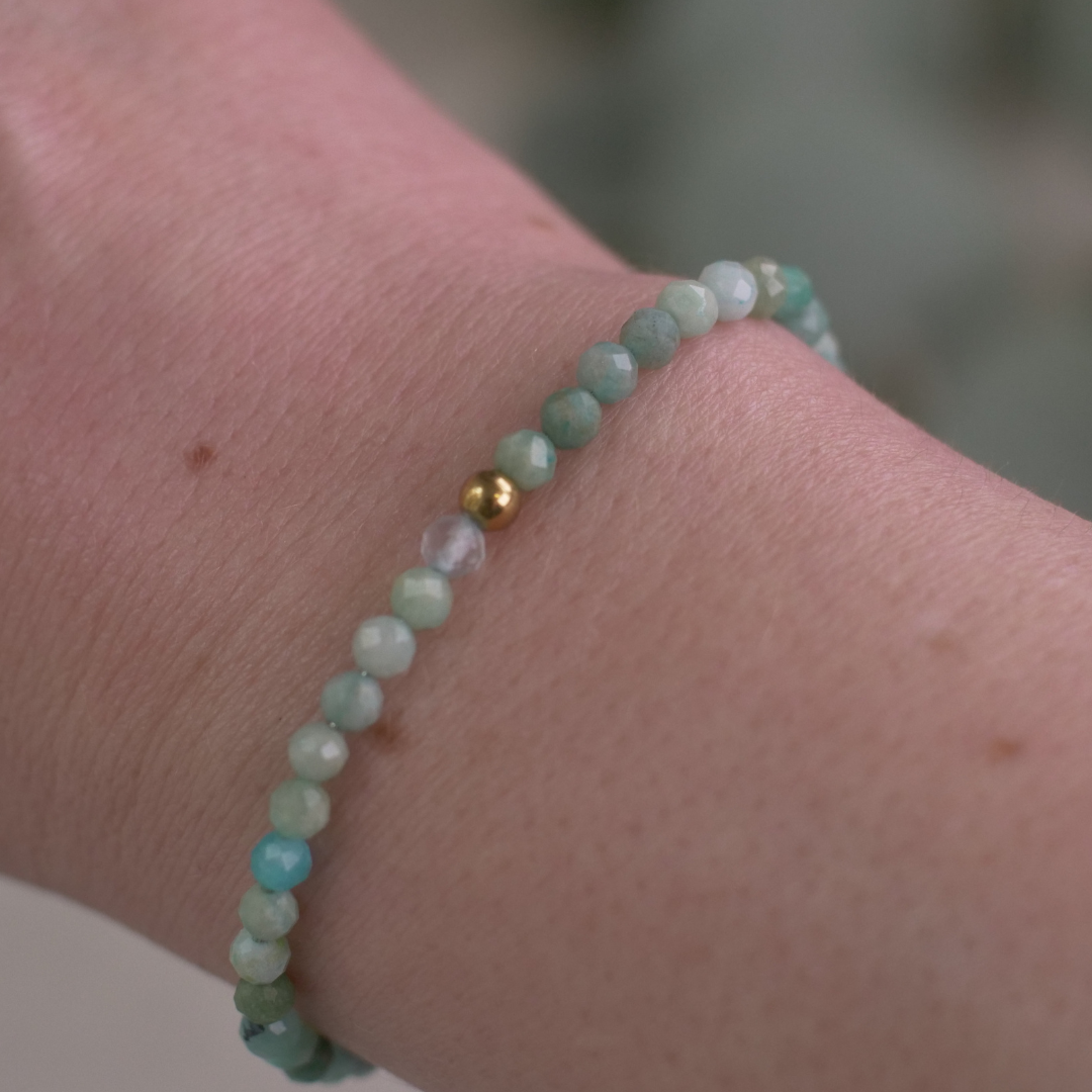 Amazonit Naturstein Perlen Armband mit Verschluss