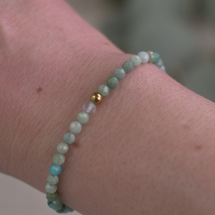 Amazonit Naturstein Perlen Armband mit Verschluss