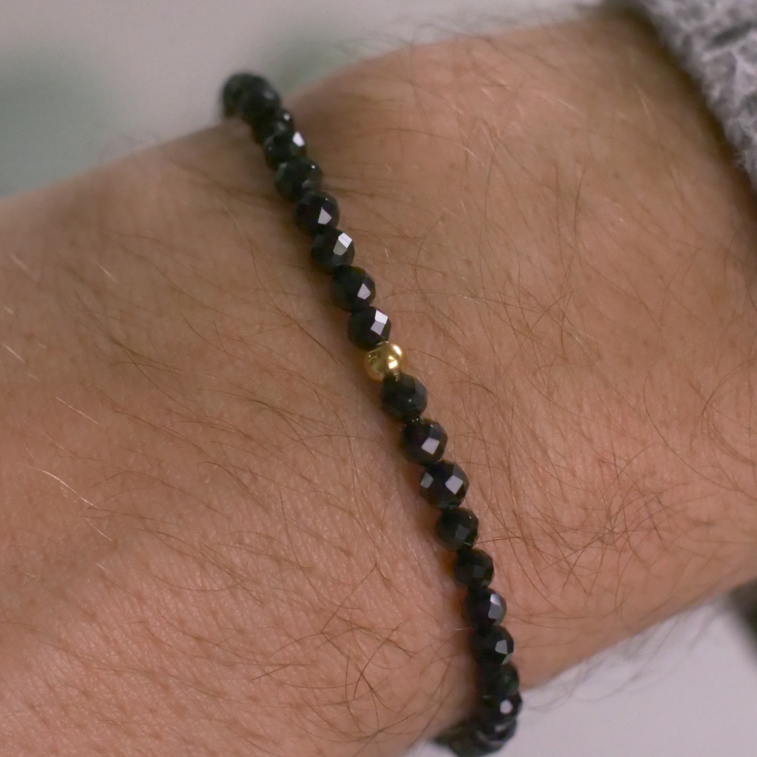 Obsidian Naturstein Perlen Armband mit Verschluss