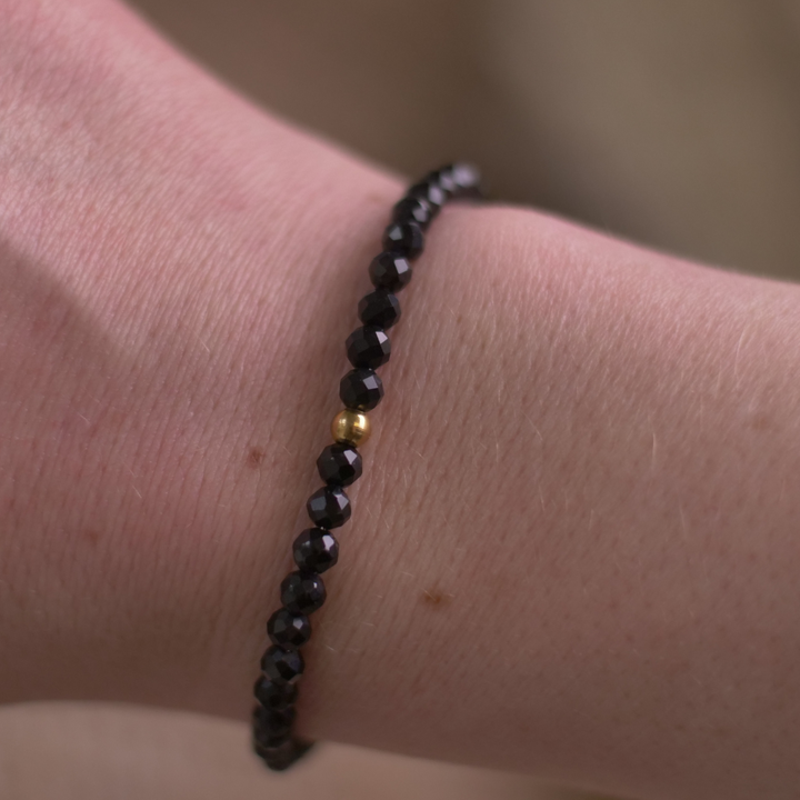 Onyx Naturstein Perlen Armband mit Verschluss (Achat farblich beh.)
