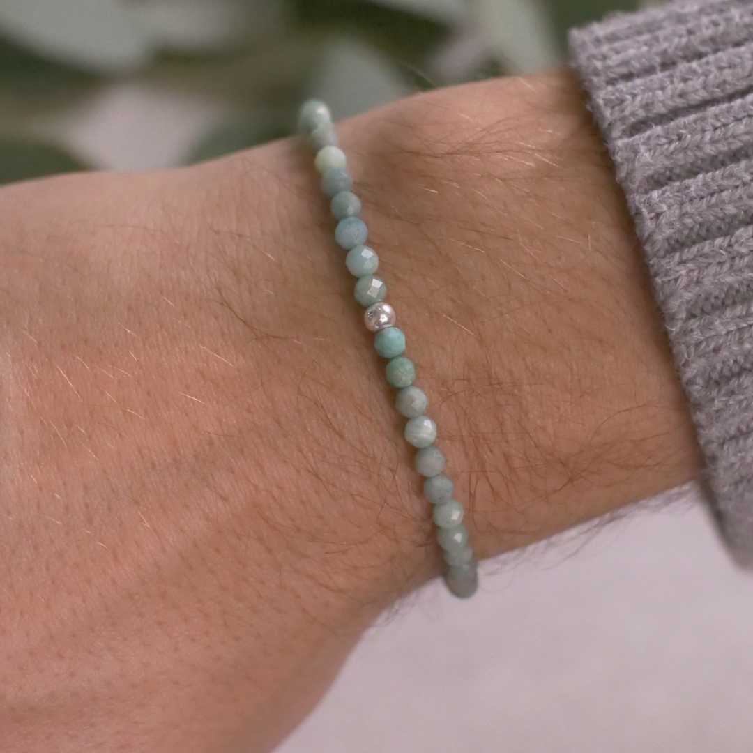 Amazonit Naturstein Perlen Armband mit Verschluss