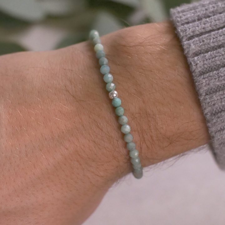 Amazonit Naturstein Perlen Armband mit Verschluss