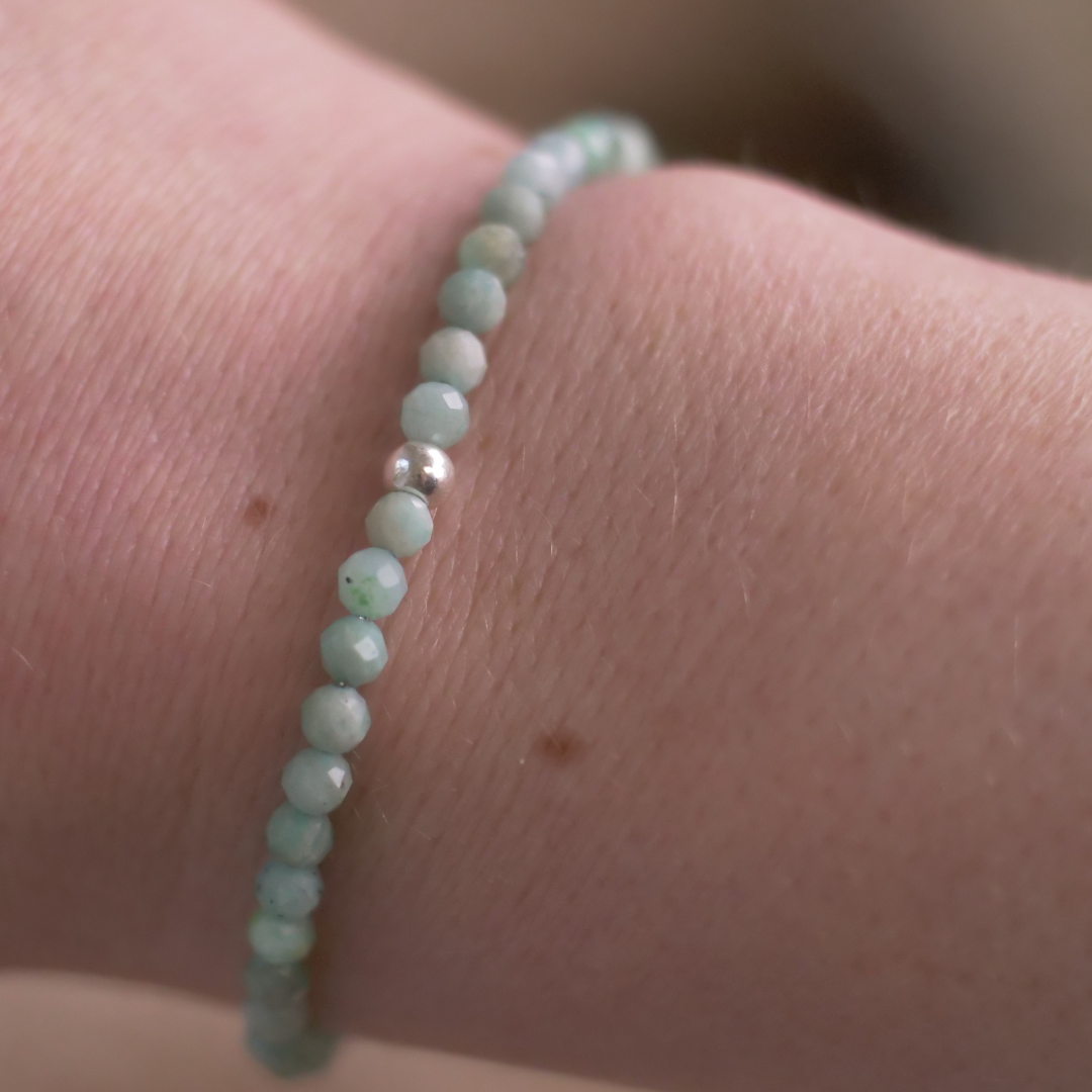 Amazonit Naturstein Perlen Armband mit Verschluss
