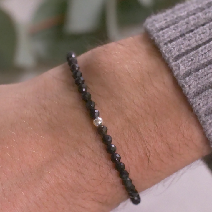 Tourmaline Natural Stone Pearl Bracelet with Clasp