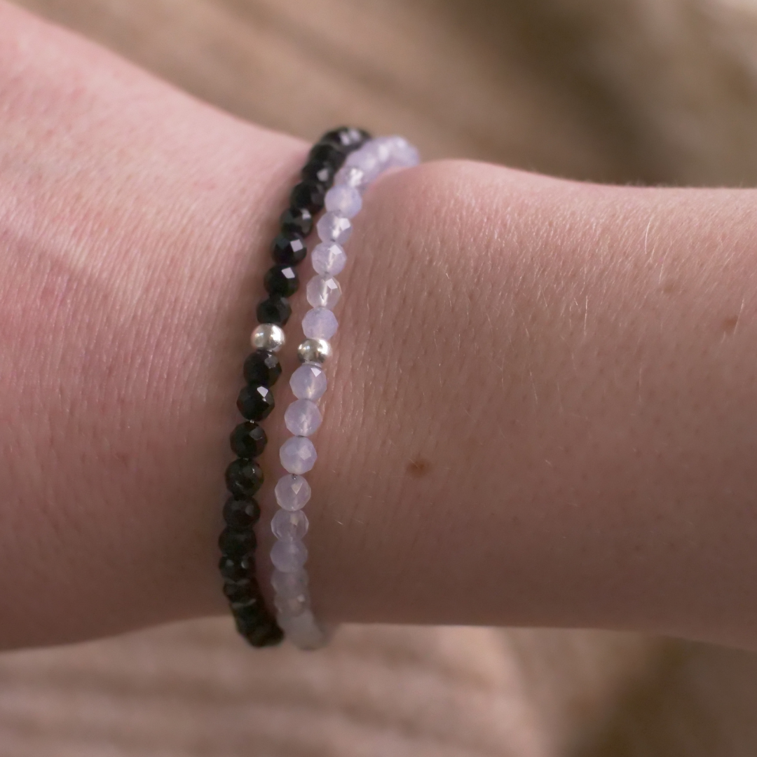 Tourmaline Natural Stone Pearl Bracelet with Clasp