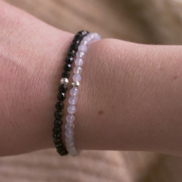 Tourmaline Natural Stone Pearl Bracelet with Clasp