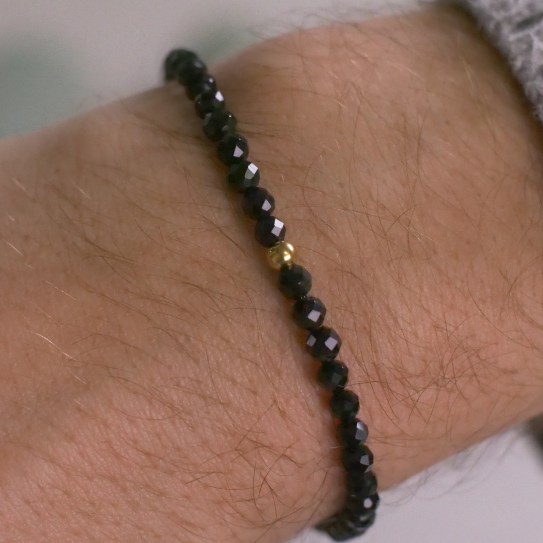 Tourmaline Natural Stone Pearl Bracelet with Clasp