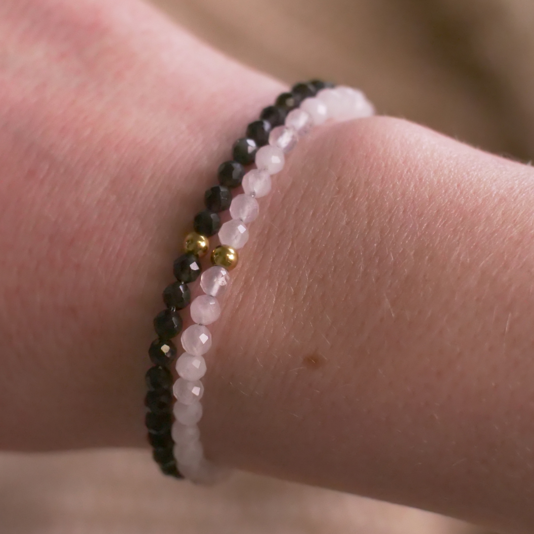 Tourmaline Natural Stone Pearl Bracelet with Clasp