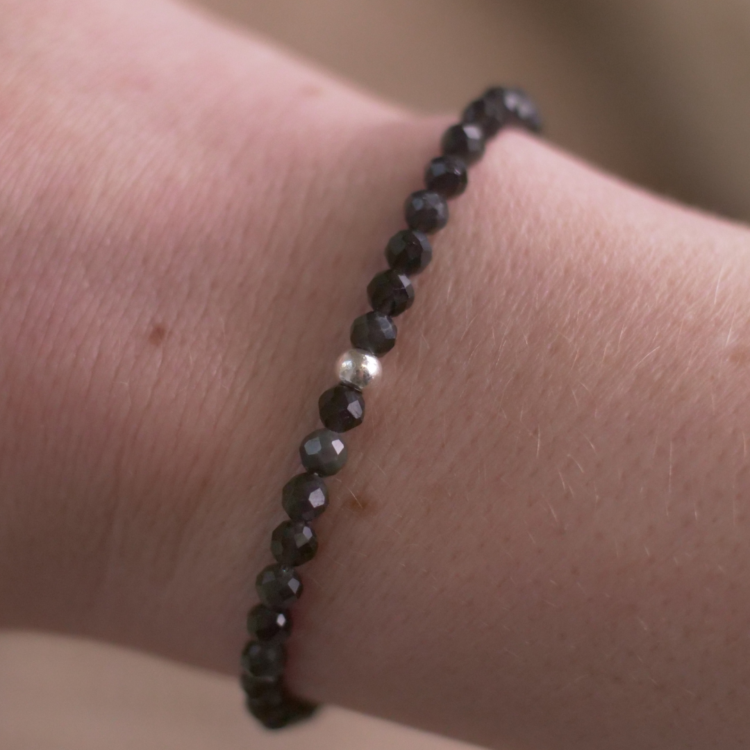 Tourmaline Natural Stone Pearl Bracelet with Clasp